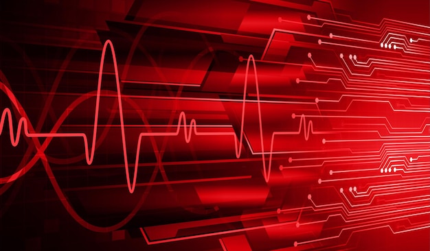 Vettore astratto tecnologia internet ad alta velocità sfondo illustrazione impulso cuore elettrocardiogramma ecg