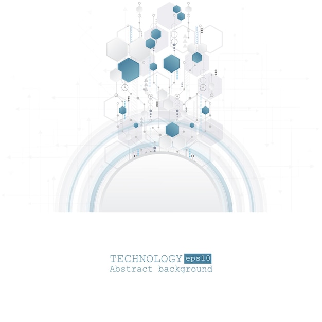 벡터 추상 하이테크, 엔지니어링, 기계, 기술 개념. 벡터 추상 미래 기술 배경입니다. eps10