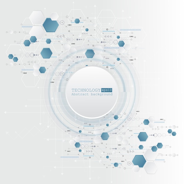 抽象ハイテク、エンジニアリング、機械、技術の概念。ベクトル抽象未来技術の背景。 eps10