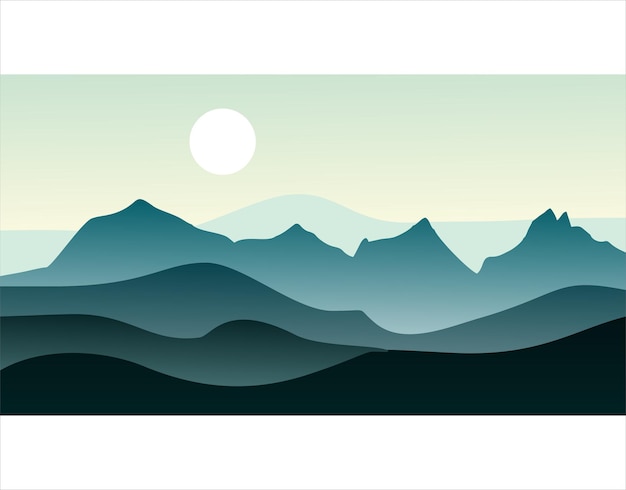 Abstract hiking adventure vector background with mountain