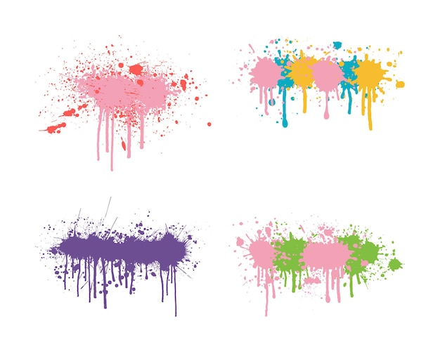 Vector abstract holi color splash paint background