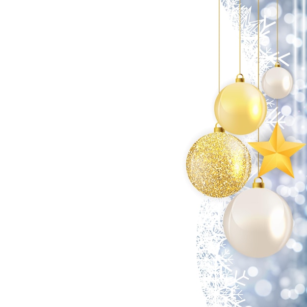 Christmas Background With Blue And Silver Decorations Vector Eps10