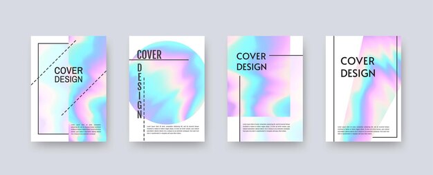 Vector abstract holografische creatieve vector banner set voor bedrijven