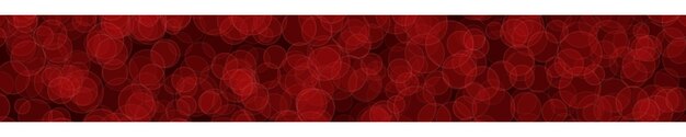 Abstract horizontal banner or background of randomly distributed translucent circles with outlines in red colors.