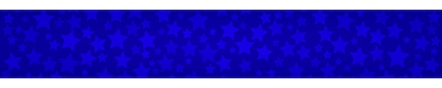 Abstract horizontal banner or background of stars of different sizes in blue colors