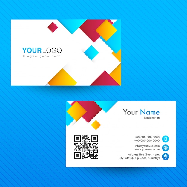 Abstract horizontal business card or visiting card.