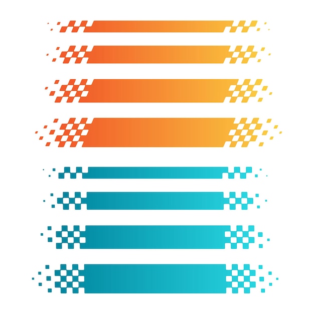 Абстрактная горизонтальная гоночная трасса с наклейками на шахматном флаге