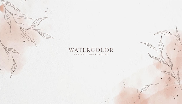 Abstract horizontal watercolor background neutral light brown colored empty space background illustration