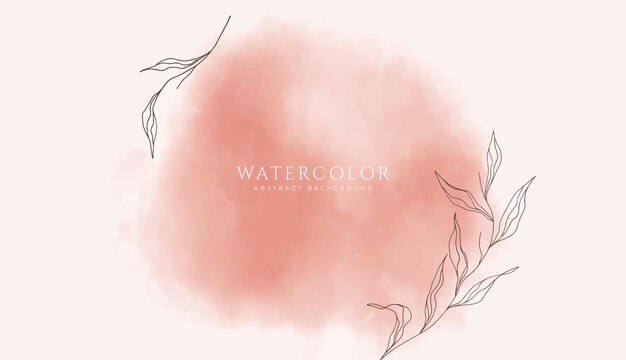 Abstract horizontal watercolor background Neutral light pink colored empty space background illustration