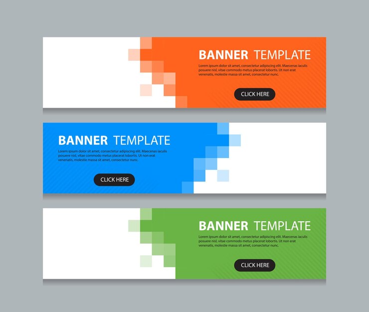 abstract horizontal web banner design template background