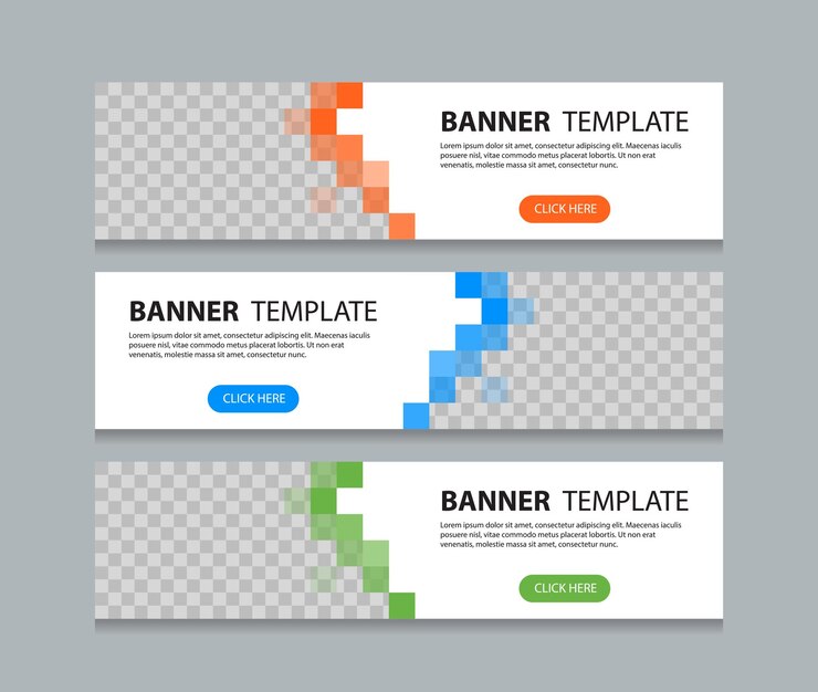 abstract horizontal web banner design template background