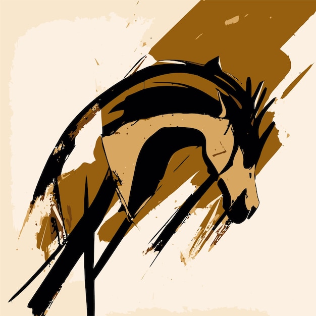 abstract horse art vector painting