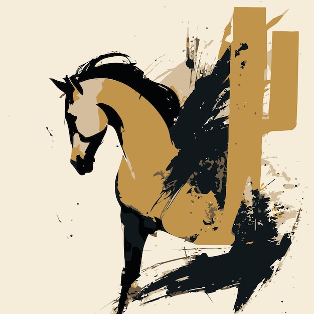 abstract horse art vector painting