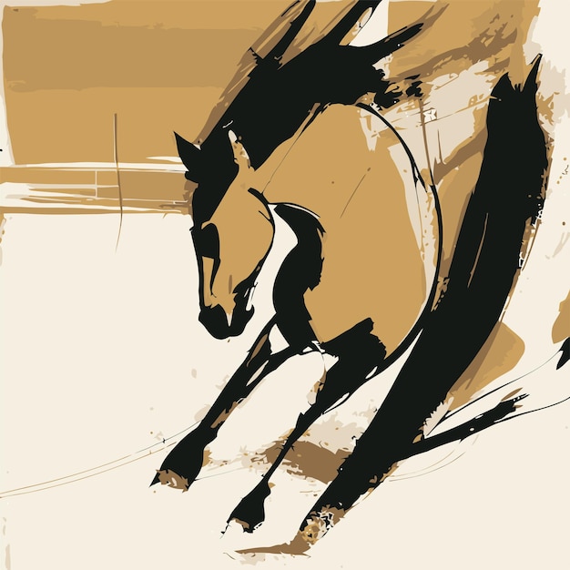 abstract horse art vector painting