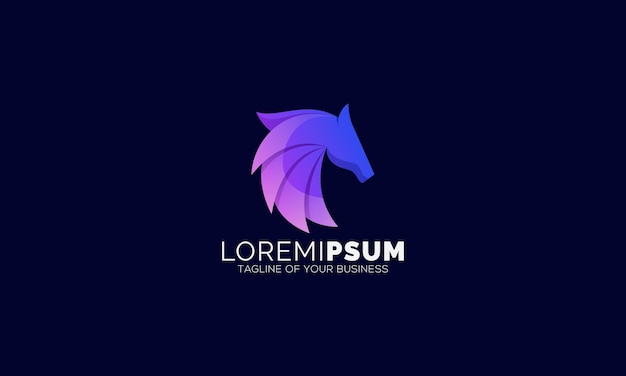 Abstract horse logo Design Template in Gradient Color