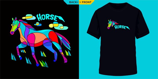 Abstract Horse Running Cool For Clothes Screen Printing