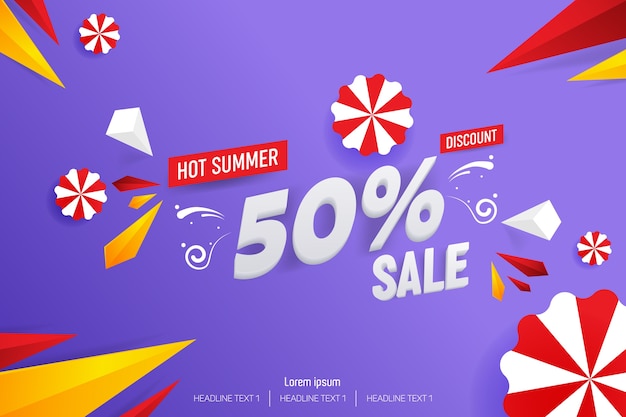 Abstract Hot Summer Sale 50% Discount Background