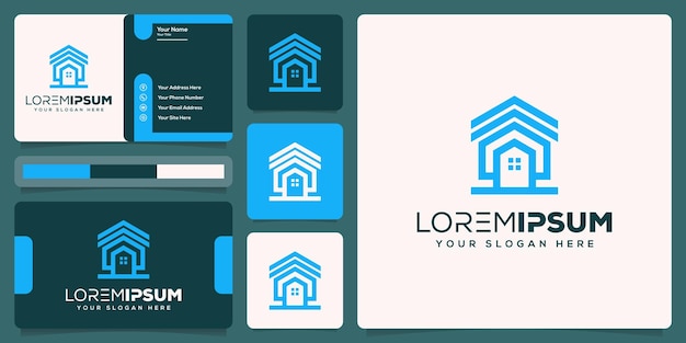 abstract house logo design