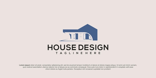 Vettore simbolo astratto della casa modello di progettazione del logo per la società dell'agenzia