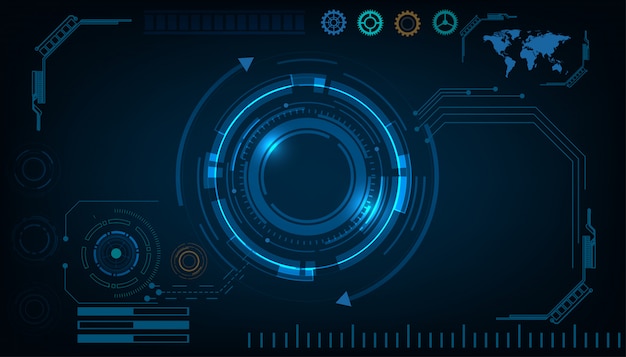 Abstract HUD-concept van de cirkeltechnologie futuristisch interface