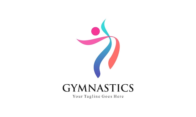 Abstract Human for Aerobic Logo Fitness Gym and Sport Vector Logo Design