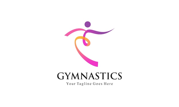 Abstract Human for Aerobic Logo Fitness Gym and Sport Vector Logo Design