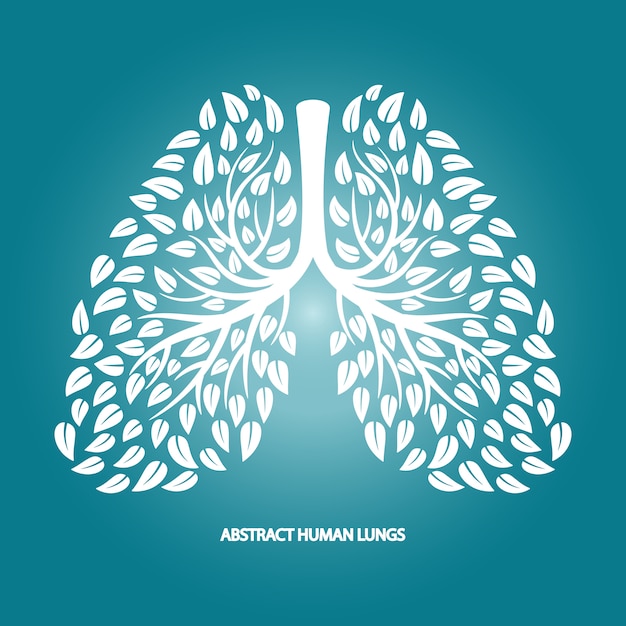 Vector abstract human lungs from foliage