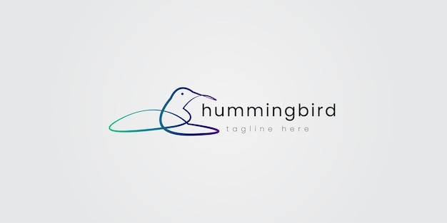 Abstract Humming Bird Line Art-logo Gradatiekleur