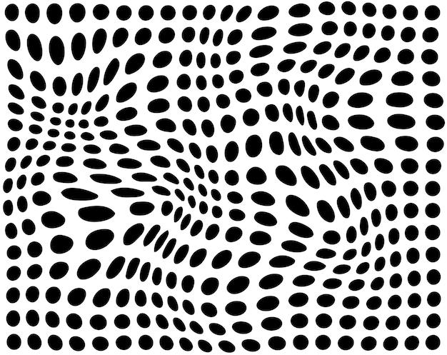 Абстрактный гипнотический узор с черно-белыми полосатыми линиями Психоделический фон