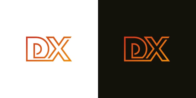 초기 편지 Dx 아이콘 로고 디자인 서식 파일에 대 한 추상 아이콘