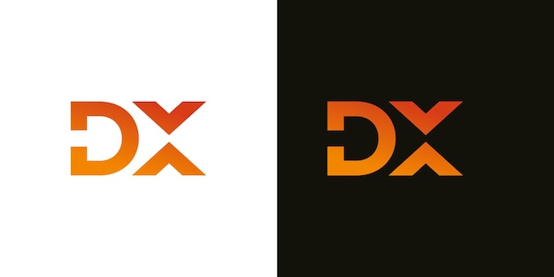 Icone astratte per il modello di progettazione del logo dell'icona della lettera d dx