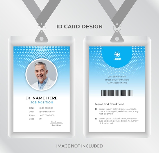 Abstract id card template for medical