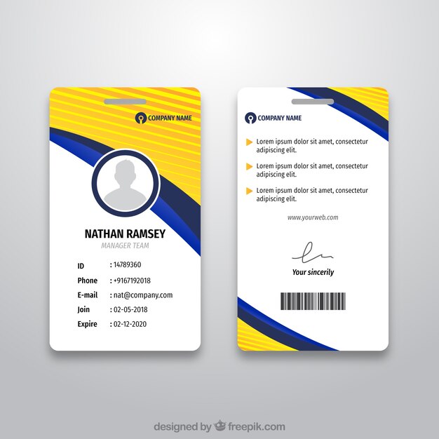 Abstract id card template with flat design