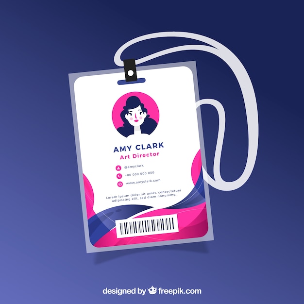 Abstract id card template with flat design