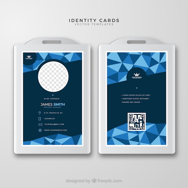 Vector abstract id card template with geometric style