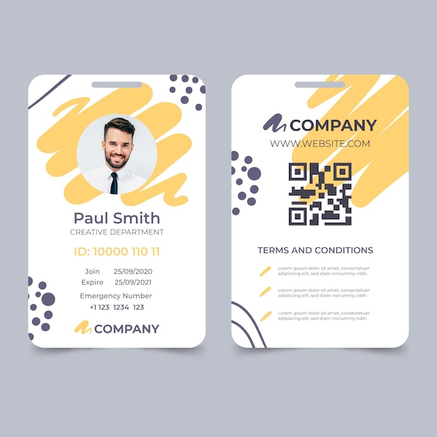 Abstract id card template with photo place holder