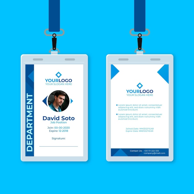 Vector abstract id card template with photo