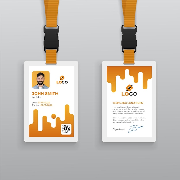 Abstract id card template with photo