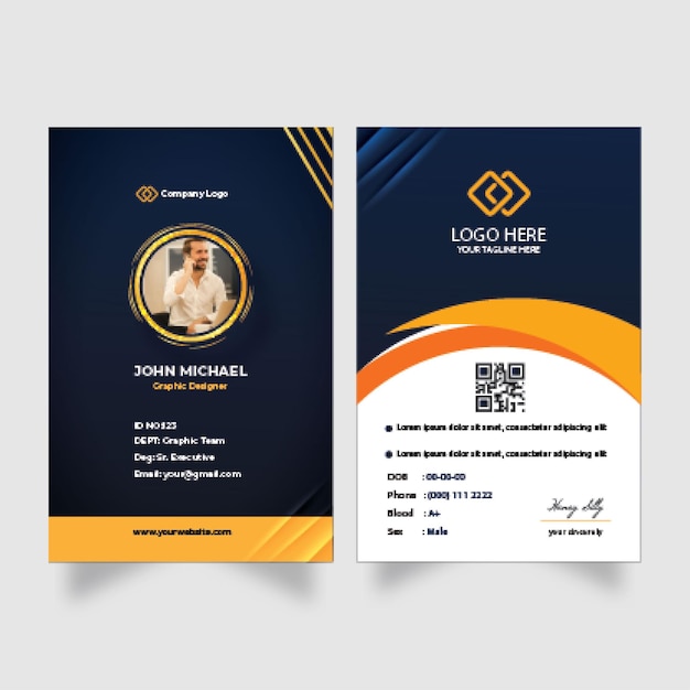 Abstract id cards template concept