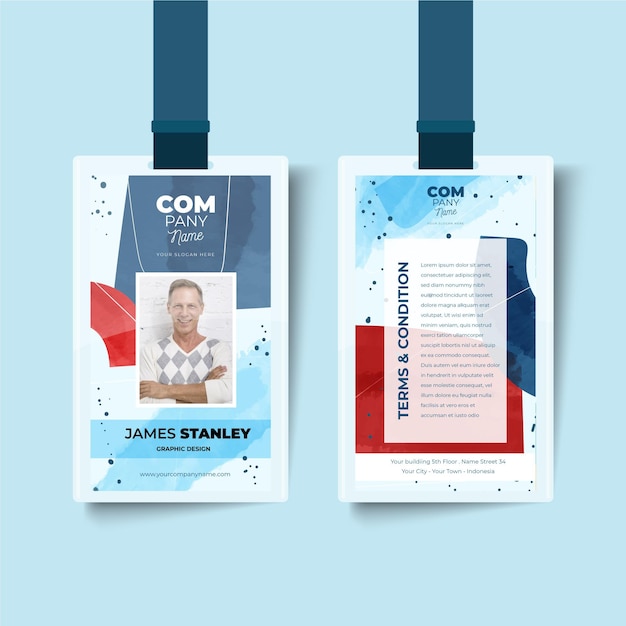 Abstract id cards template with photo