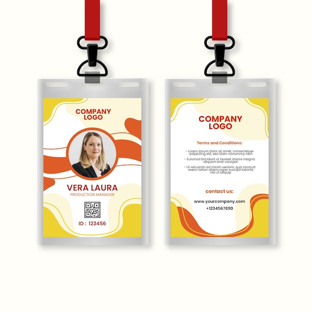 Abstract id cards template with photo