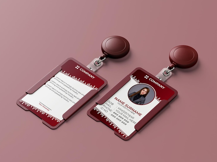 Vector abstract id cards template with picture