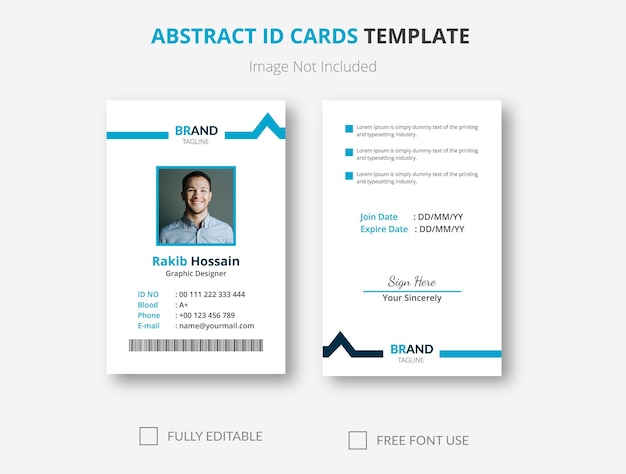 Vector abstract id cards template