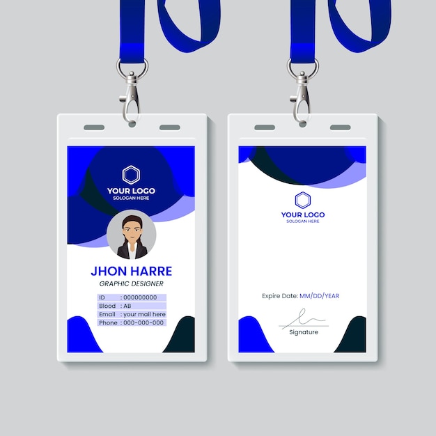 Vector abstract id cards template