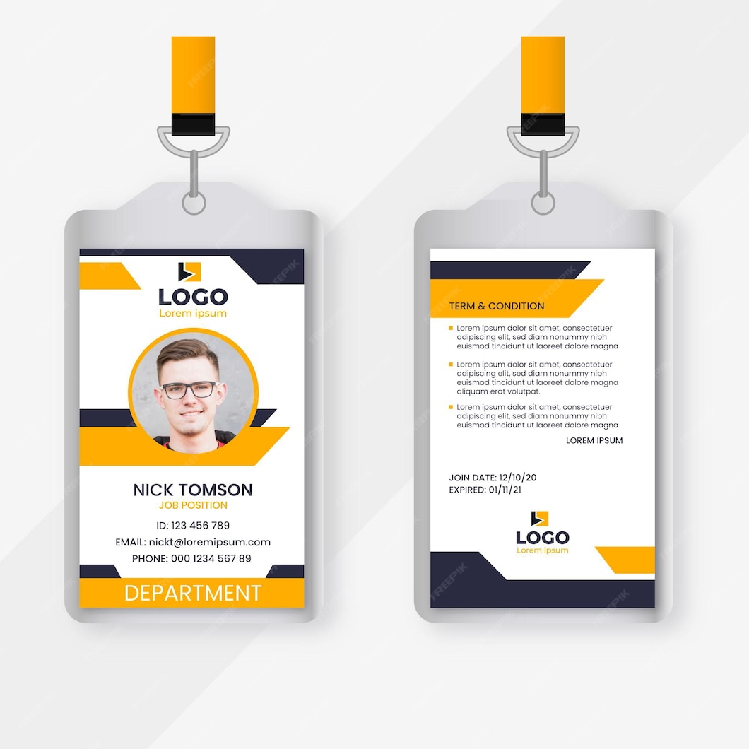 Premium Vector | Abstract id cards with picture