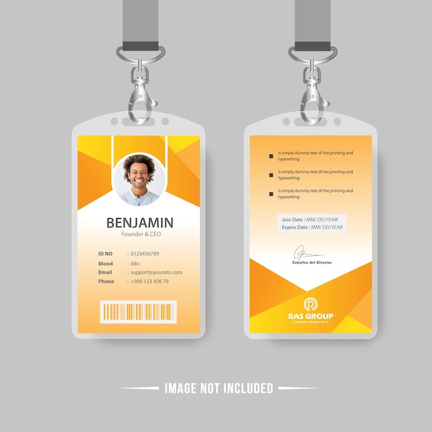 Abstract Identification Card Vector Design