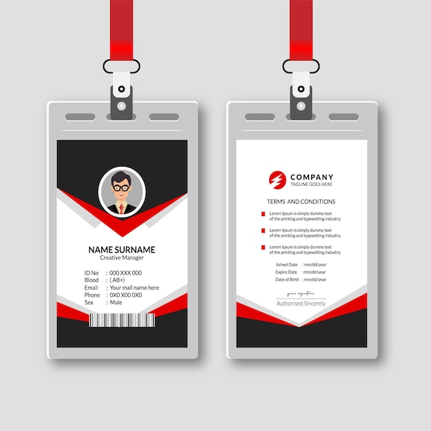 Abstract identity cards template concept