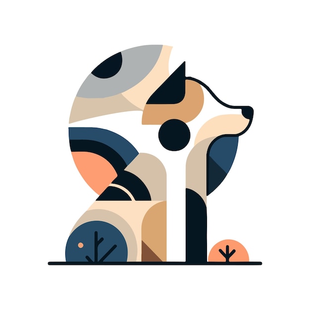 Vector abstract illustratie van een platte hond