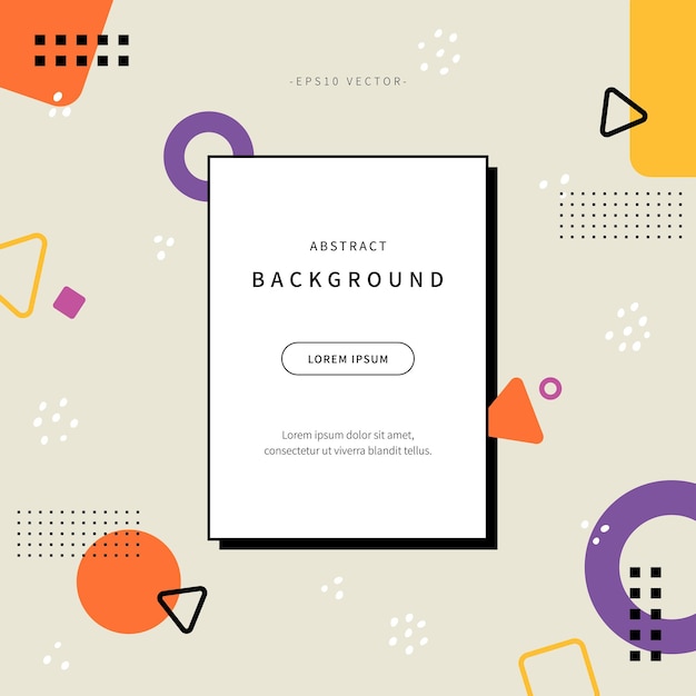 abstract illustration background with geometric shapes inspired by memphis style