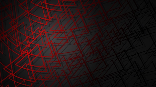 Abstract illustration of dark red intersecting triangles with shadows on black background